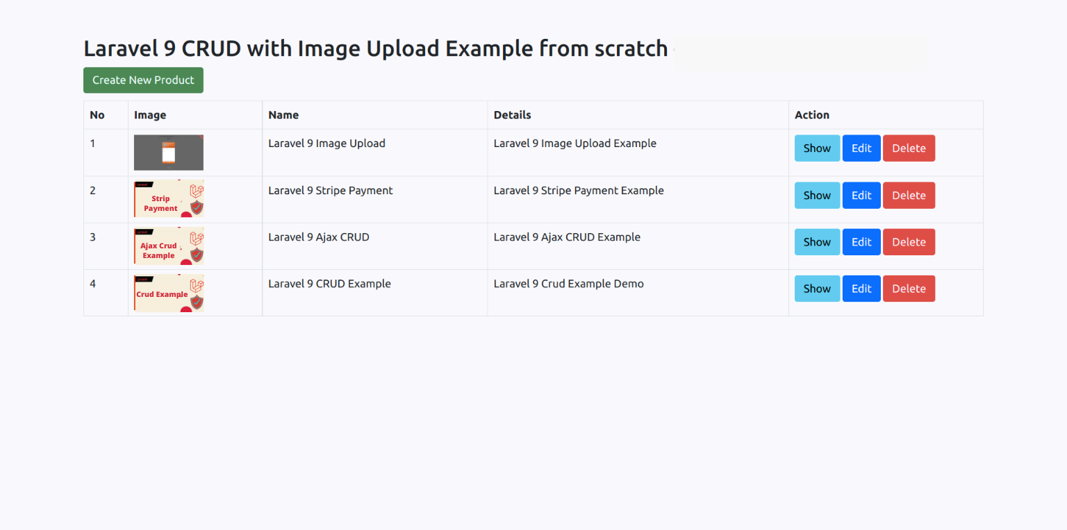 CRUD with image upload laravel